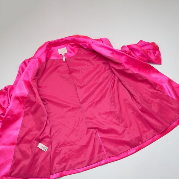 Cinq à Sept Karis Satin Pants Kylie Jacket Set Sophisticated Ultra Pink Size 12 - Picture 13 of 16